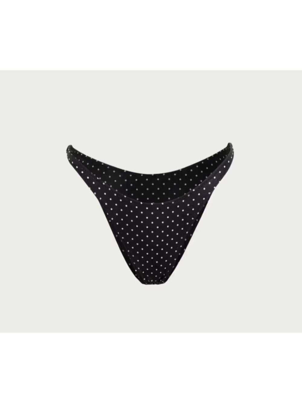 SAME Los Angeles 90s Bottom M Black Cream Polka Dot High Cut Bikini Bottom NWT